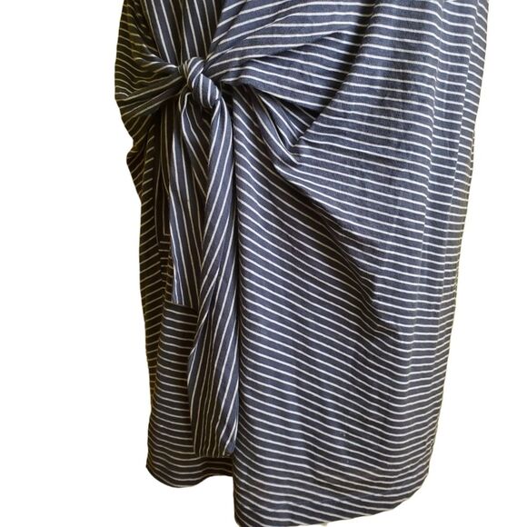 Vince Striped Knot Detail T-Shirt Dress Size Large - Picture 5 of 11